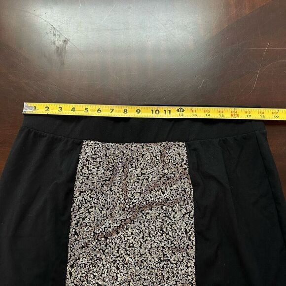 Torrid Women’s Gold Sequin‎ Black Pull On Pencil Skirt Disco Size 2 X - Picture 7 of 10
